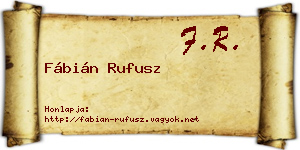 Fábián Rufusz névjegykártya