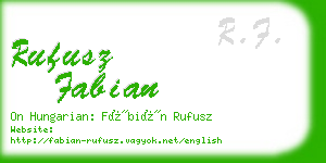 rufusz fabian business card
